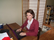 Natalie Black at desk